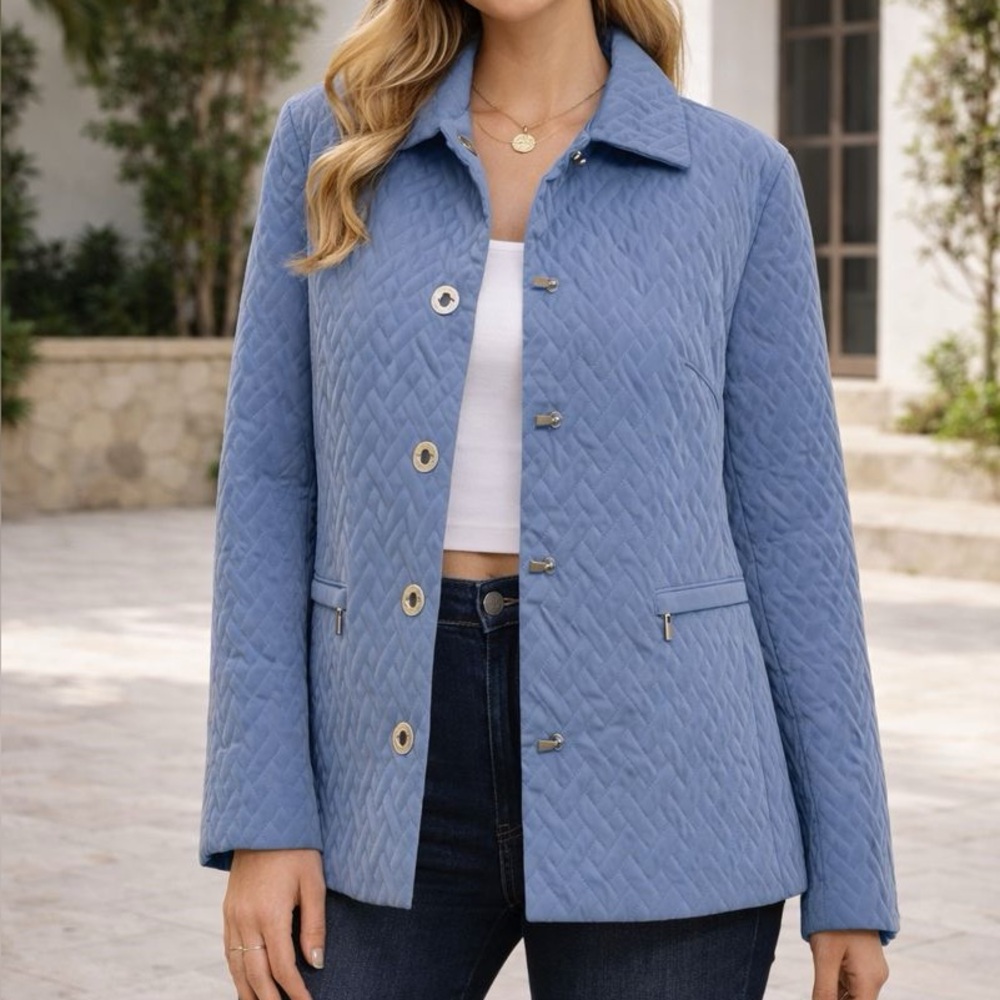 Talbots Blue Quilted Women's Puffer Jacket